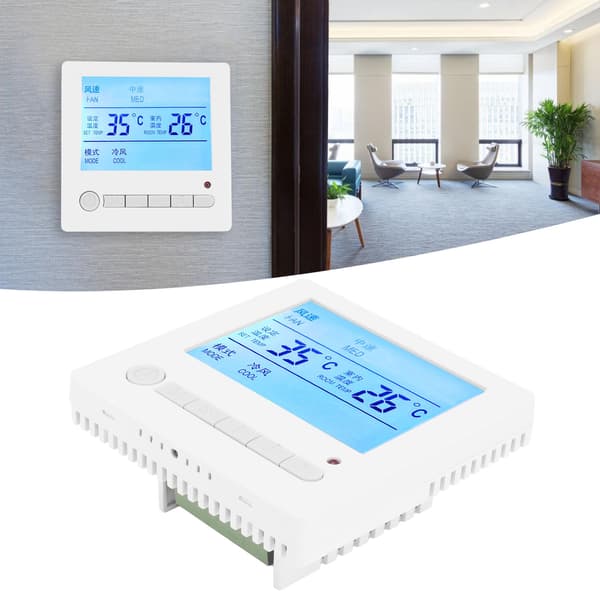 AC220V Intelligent LCD-termostat fläktkonvektor temperaturregulator luftkonditioneringspanelbrytare