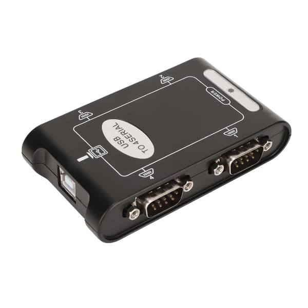 USB til seriel adapter 4 RS232-porte COM-reservefunktion DB9 kompakt USB til RS232-adapter til Windows 10 8 7