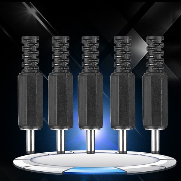 5 stk. 1,3 mm x 3,5 mm han DC-strømstik Jack koaksialstikadapter