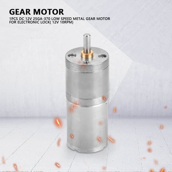 1 stk. 25 mm DC 12V 25GA‑370 lavhastigheds metalgearmotor til elektronisk lås