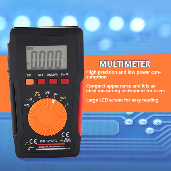 PEAKMETER PM8213C Digital multimeter, hög noggrannhet automatisk intervalltestare