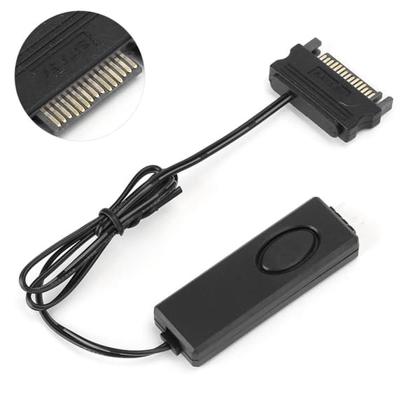 RF fjernbetjening blæser lys controller PC tilbehør 5V Symphony ARGB sort SATA-Pin (sort)