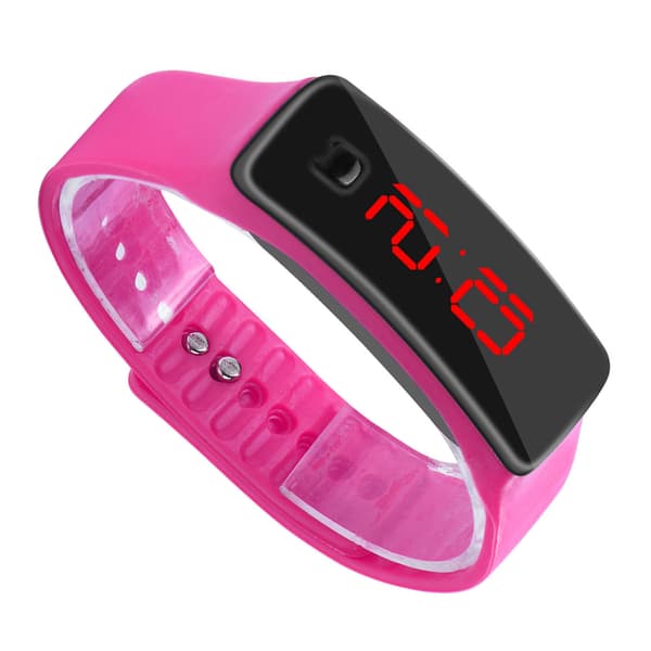 Digital sportklocka - silikonrem, 12H urtavla LED-display armbandsur