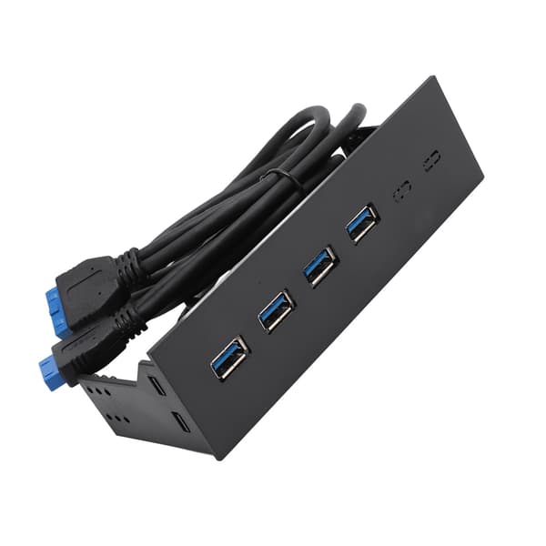 USB 3.0 Frontpanel Hub 5,25 tommer 4 porte 5 Gbps Stabil Plug and Play Optisk drev Frontpanel til stationær bundkort