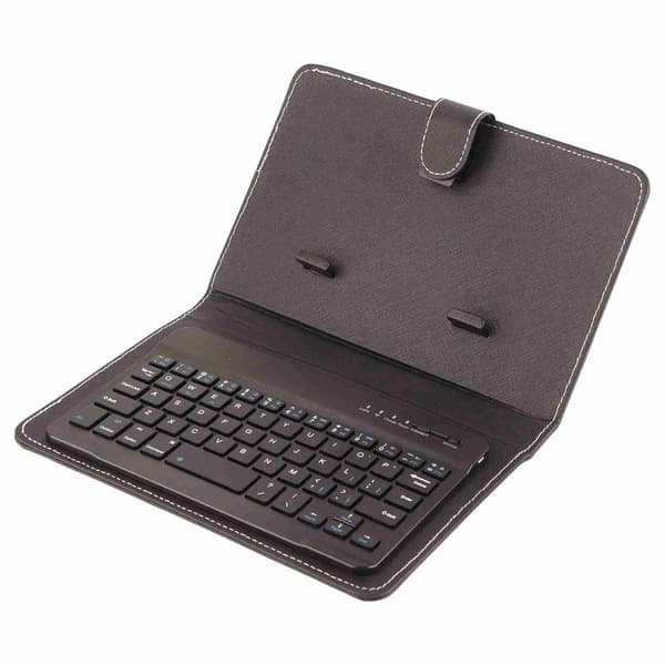 Universal trådløst Bluetooth-tastatur flip-etui med stativ til iOS/Android-telefoner, sort