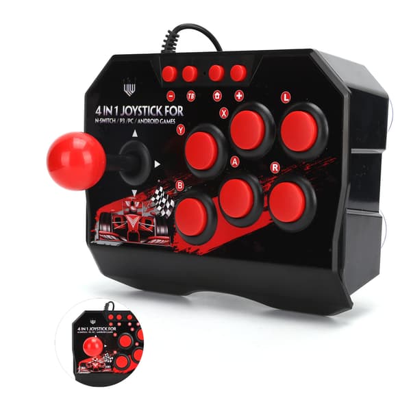 Arcade Fight Stick Trådbunden Arkadjoystick Arkadspelstillbehör för Switch/PC/PS3