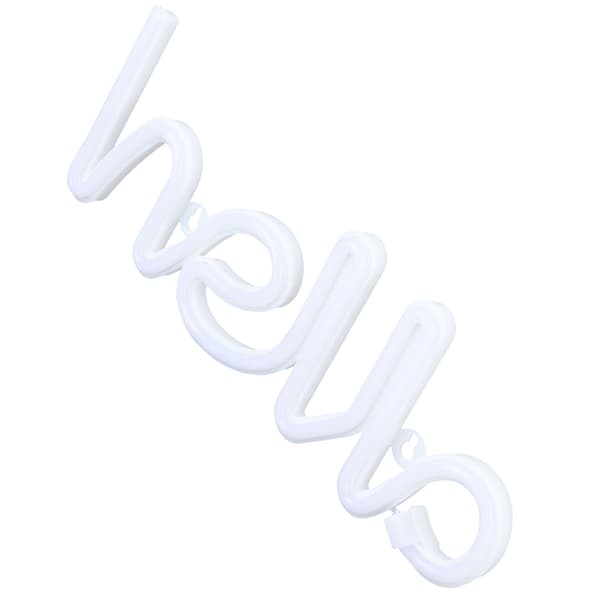 Lila LED Neonskylt \"Hello\" Bokstäver Väggdekor för Bröllopsfest USB Batteridriven
