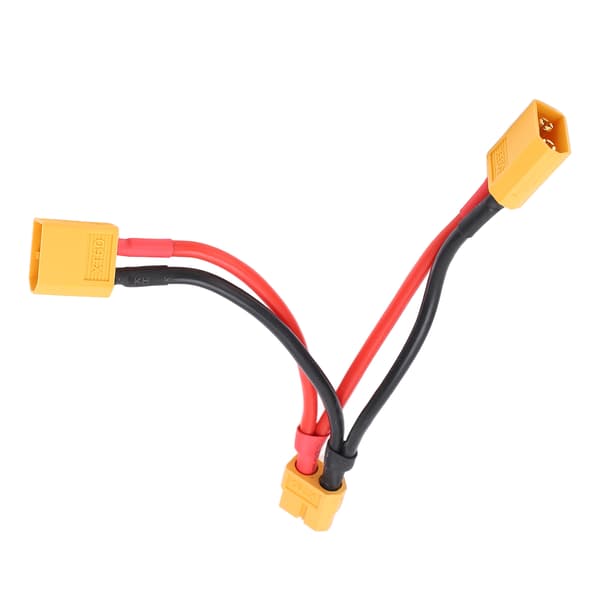 XT60 Parallel Batteristikforbindelseskabel Dobbelt Forlænger Y-splitter 1 Hun til 2 Han Silikoneledning til RC-batterier