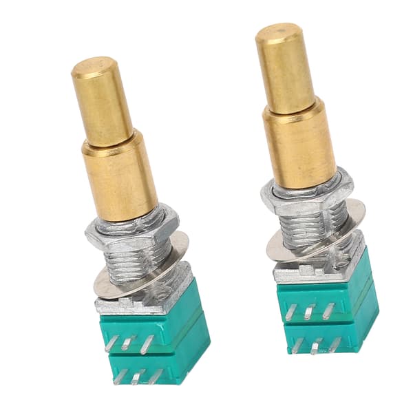 2 st gitarrpotentiometer med dubbel precision, roterande potentiometer i mässing för ersättning