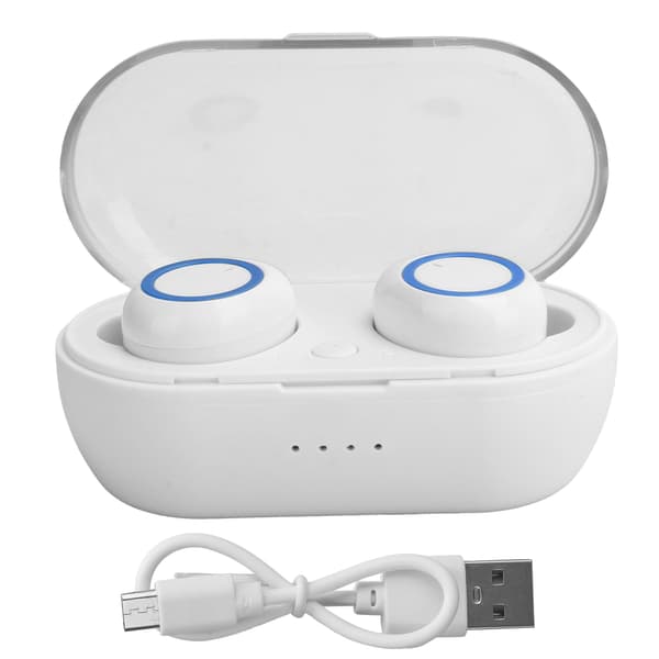 Y50 Trådlös Bluetooth-hörlur Bluetooth-öronsnäckor Stereo hörlurar Bluetooth 5.0 Headset Vit Blå