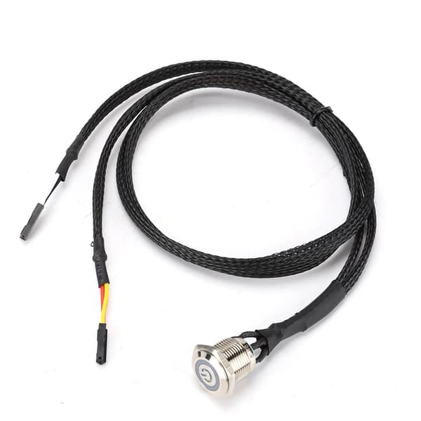 Desktop Computer Vært Switch Kabel Metal Knap Metal LED Strømknap Rød