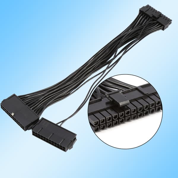 24Pin Mining Dual PSU Adapter ATX Strømforsyningskabelstik til Mining 30cm 20+4pin