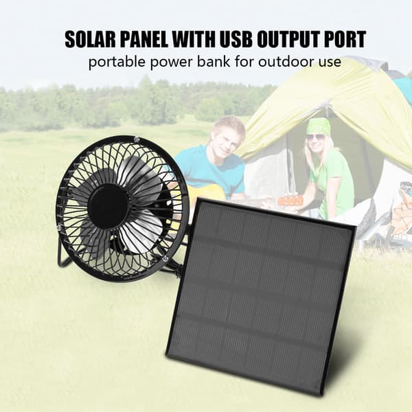 3W 6V Udendørs Solpanel Bærbar Miniventilator USB Kølesæt Tilbehør