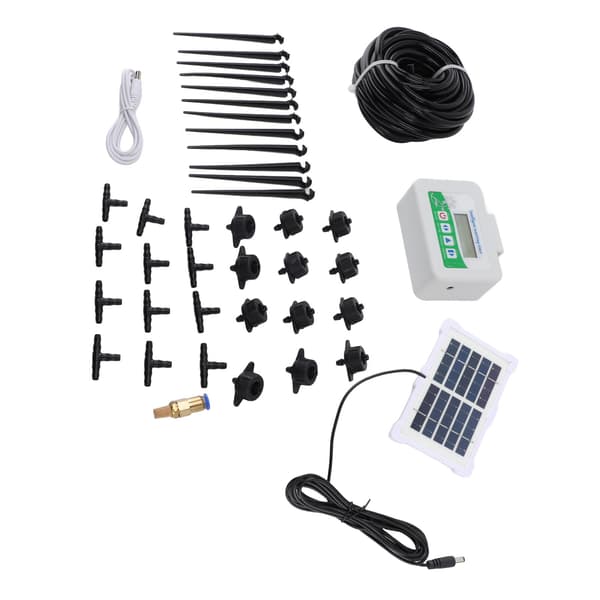 Intelligent bevattningstimer programmerbar energibesparande med solpanel automatisk bevattningstimer för trädgård åkermark äng