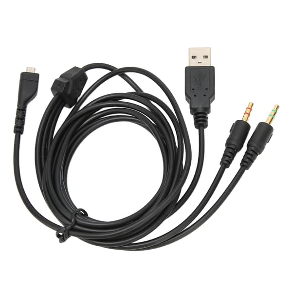 Hovedtelefon lydkabel USB og 3,5 mm lydstik lydledning med belysning til SteelSeries Arctis