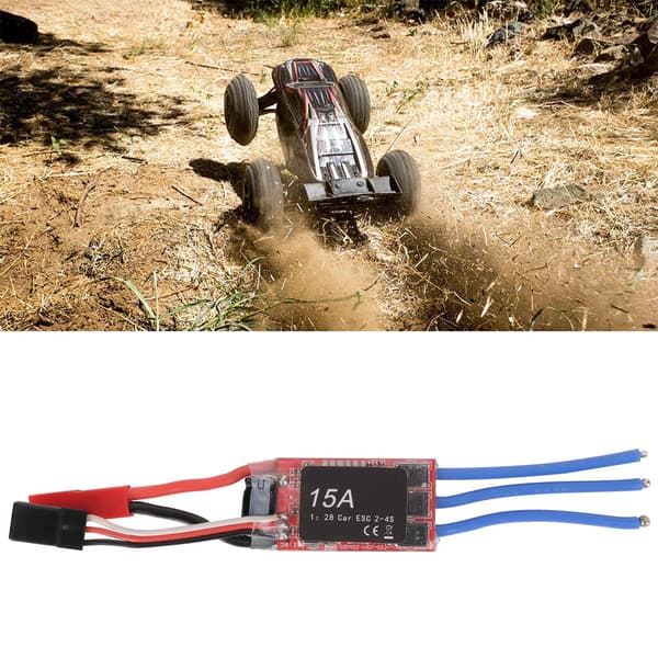 15A 2‑4S ESC Elektronisk Hastighedsregulator Tilbehør til 1/28 1/24 RC Bilmodel