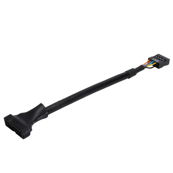 Bærbar USB 3.0 20-bens header han til USB 2.0 9-bens hun bundkort adapterkabel