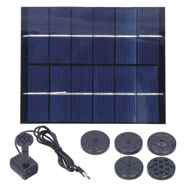 2W Solfontän med Panel Vattenpump Solpanelsats för Utomhus Landskap Dammdekor