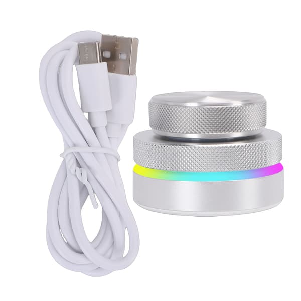 RGB-baggrundsbelyst knap- og drejeknap-controller, Bluetooth/USB-sidevender til DAW, multimedia, sølv