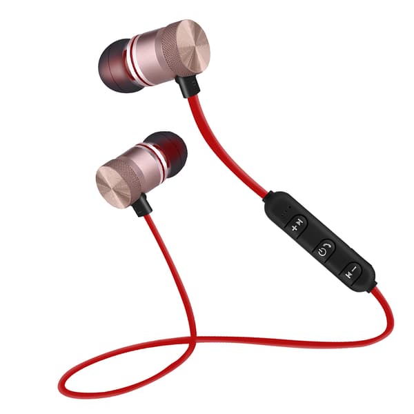 Magnet Trådløs Bluetooth Sportsøretelefon Headset Hovedtelefon til iPhone Android Guld