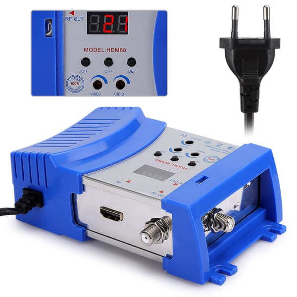 HD Modulator HDM68 Analog High Definition Multimedia Interface RF VHF / UHF Frekvens Computertilbehør EU-stik 100-240V