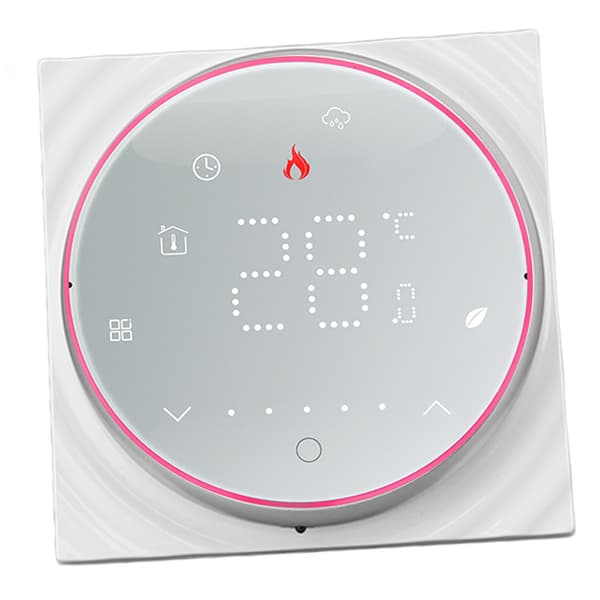 Smart Termostat 1 Vecka Programmerbar LED-display Infälld Rektangulär Bas Digital Termostat AC95‑240V för Pannvärmesystem Vit
