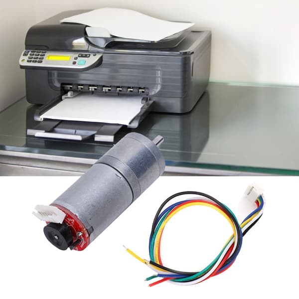 DC 12V växelmotor med encoder, GA25-370 100RPM, koppar rostfritt stål reducerare, 4-pack för DIY-projekt