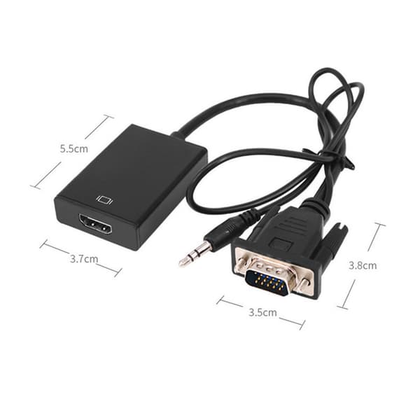 VGA til HD Multimedia Interface Konverter Professionel 1080P VGA Adapterkabel til PC Bærbar TV