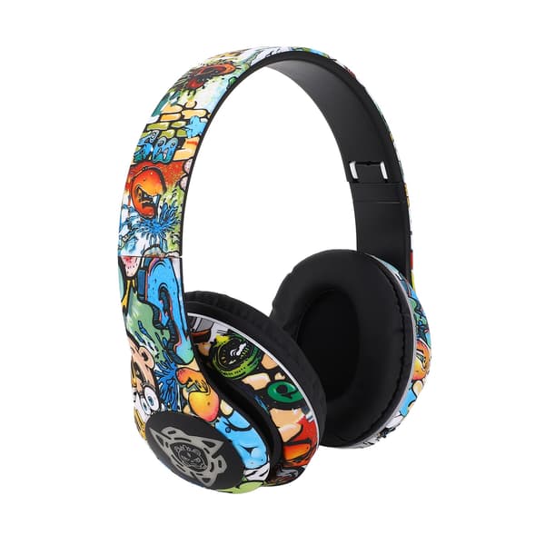 Trådlöst Bluetooth-headset Multifunktionell brusreducering Djup bas Innovativ graffitidesign Bluetooth-hörlurar