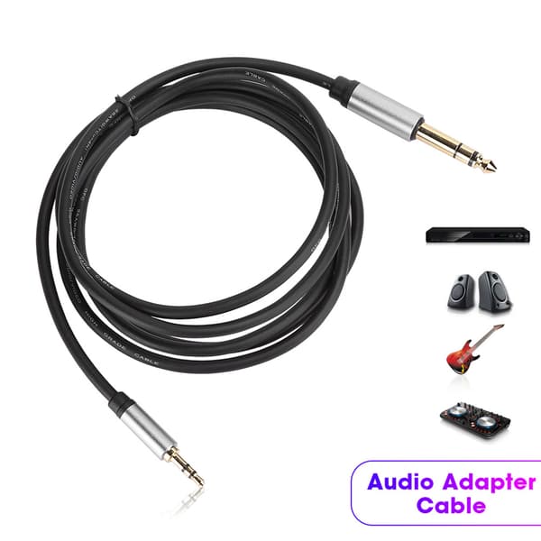 3.5MM til 6.5MM Audio Adapterkabel Han til Han HiFi Lydkvalitet Forbindelseslinje til Telefon (1.8M)