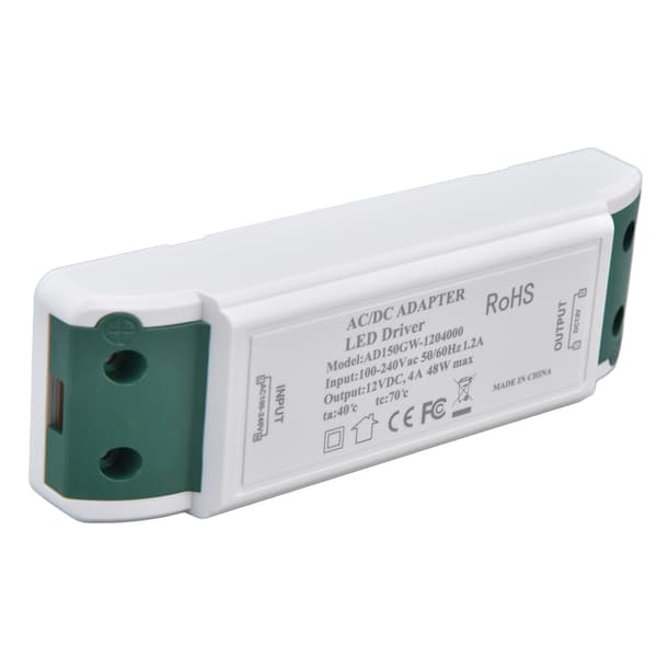 12V DC 48W 4A LED-driver strømforsyning, konstant strømspændingstransformer 100-240V AC til stripelys