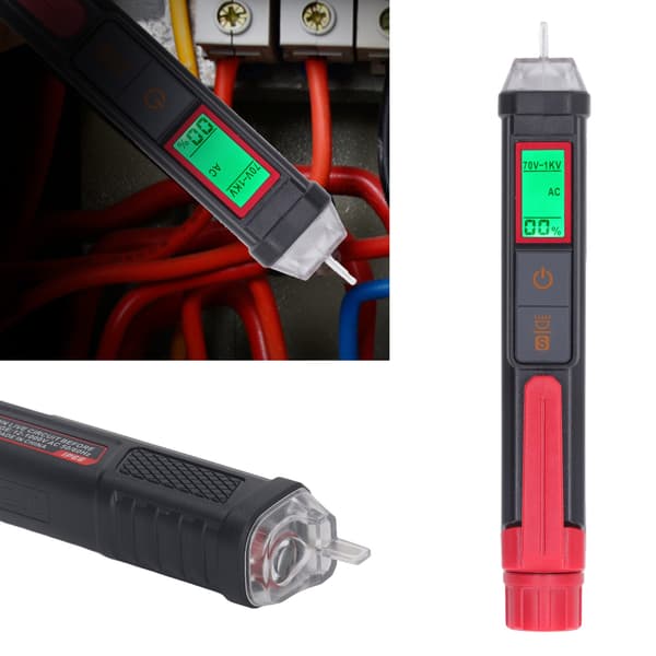 Berøringsfri AC Spændingstester Pen Digitalt Display Elektrisk Detektor med LED-lys