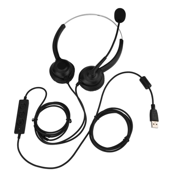 USB-headset til callcenter med støjreduktion og mute-funktion