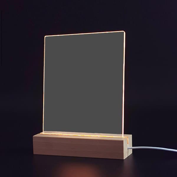 Desktop Lysende Memo Note Board Plug In LED Lampe Base DIY Graffiti Akryl Besked Natlys