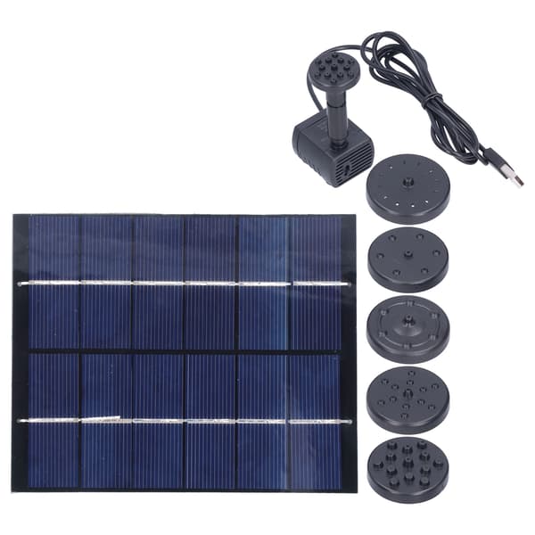 2W Solfontän med Panel Vattenpump Solpanelsats för Utomhus Landskap Dammdekor