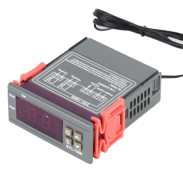 Digital Termostat Dobbelt Relæudgang Temperaturregulator 110-220VAC med NTC-sensor