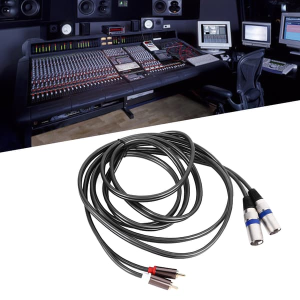2 RCA til 2 XLR-kabel Han Fleksibel PVC til hjemmebiograf-lydenhedsforbindelse 3 meter