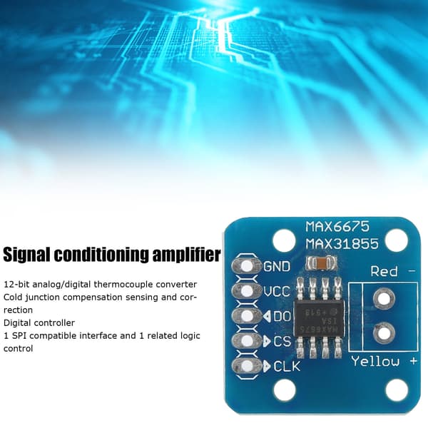 MAX6675 K-tyypin termoelementtimoduuli 3-5V DC -200°C - 1350°C lämpötila-anturi Arduinolle