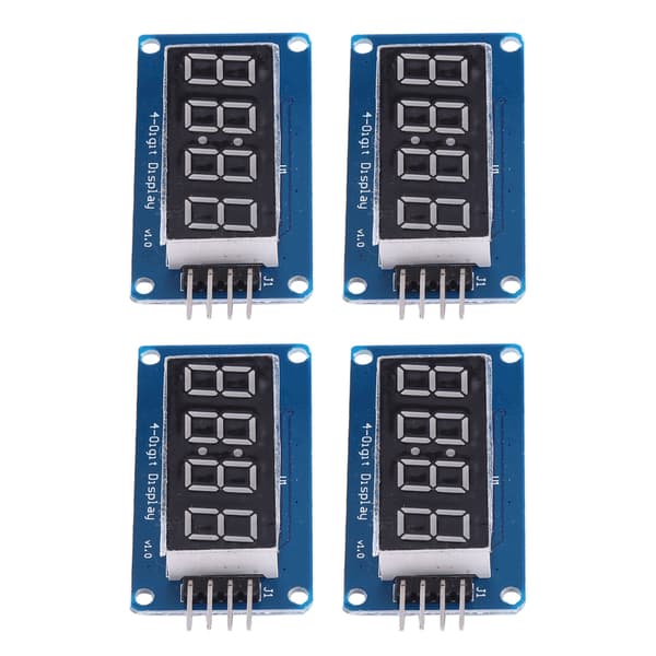 4 stk. 4-cifret LED-displaymodul Rød TM1637-driver Justerbar lysstyrke Segmentur