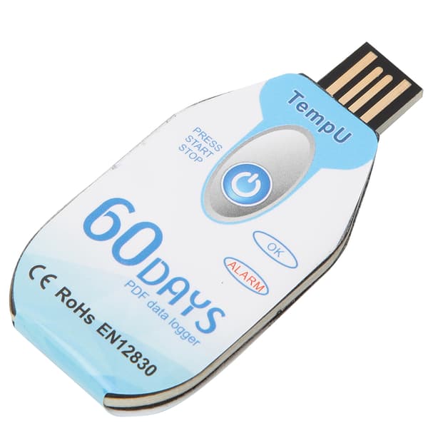 Temperaturdatalogger Engangsbrug PDF-rapport USB-port 10000 punkter