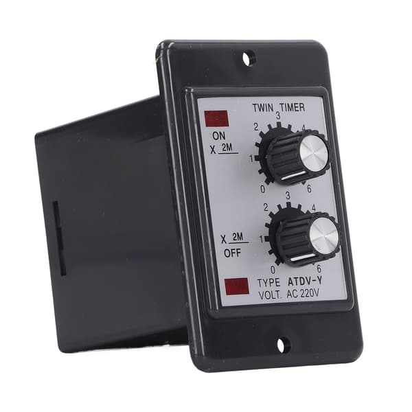 12m Twin Timer Relä Anti-Jamming Kopparspole Silverkontakter Fördröjningsbrytare AC220V
