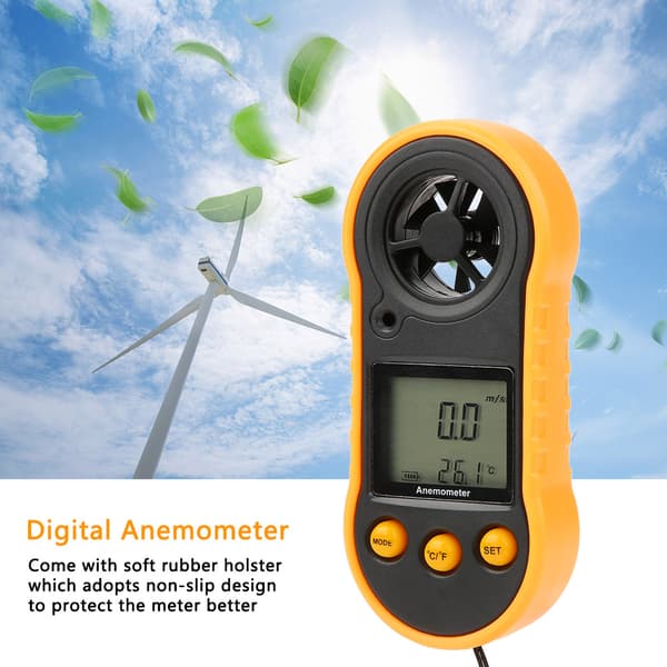 GM818 LCD Digital Anemometer Håndholdt Vindhastighedsmåler Lufthastighedstester