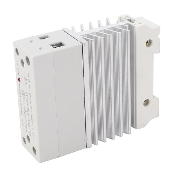 60A DC til AC Solid State Relæ, 35mm DIN-skinne Montering, Enfaset SSR med Køleplade, 3-32VDC Ind, 24-480VAC Ud