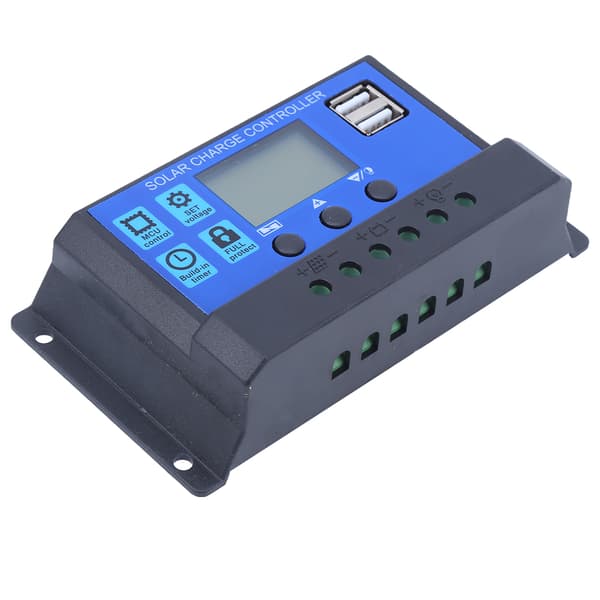 Solar Charge Controller LCD 12V/24V 20A Dual USB Batteriregulator