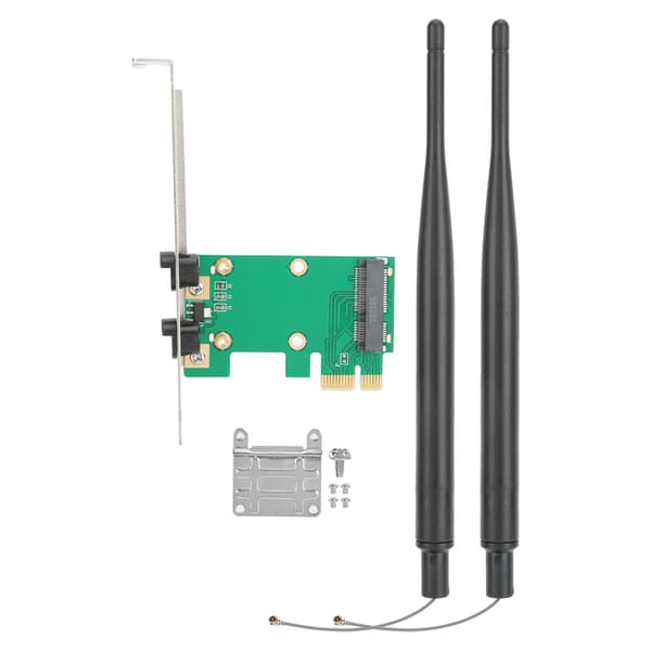 Mini PCIE til PCIE Adapterkort Trådløs Wifi Stationær Computer Netværkskonverter (6DB Antenne)