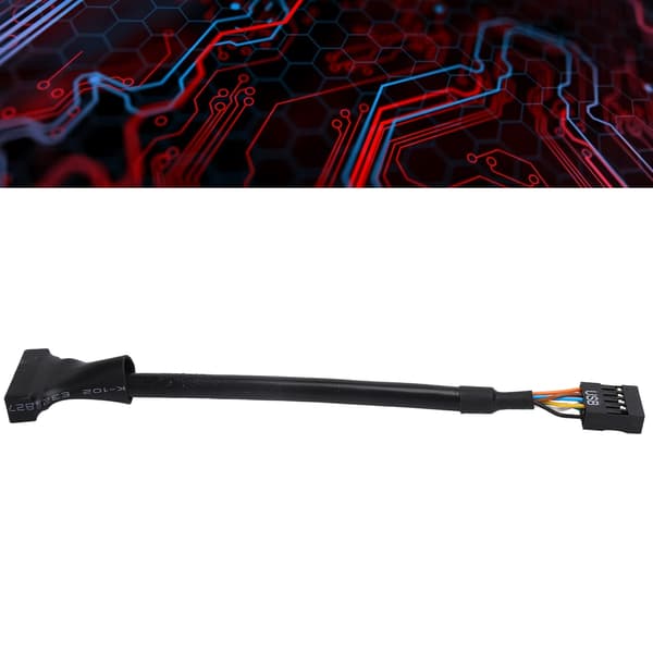 Bærbar USB 3.0 20-bens header han til USB 2.0 9-bens hun bundkort adapterkabel