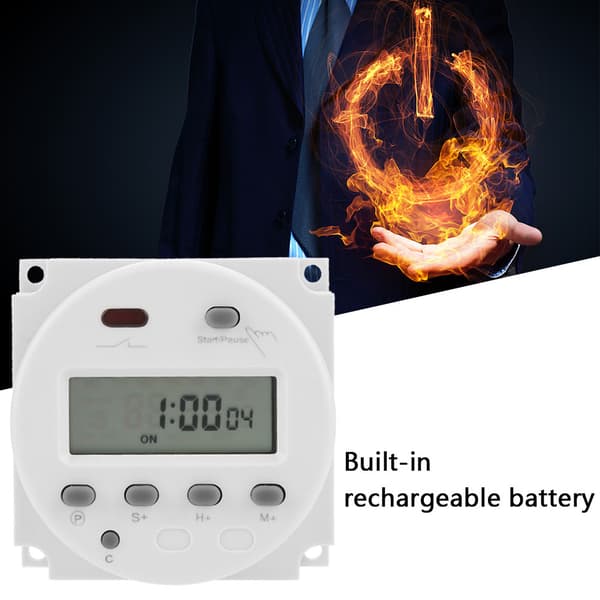 CN102A Digital LCD Elektronisk Timer Cyklus Nedtælling Tidsstyringsafbryder (220V)