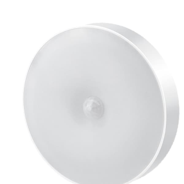 Uppladdningsbar rund LED-nattlampa vit varm USB väggfäste för sovrum barn hall trappa 4-pack