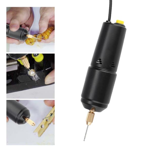 Bärbar Mini Elektrisk Borr Handhållen Mikro USB Borrsats 3 Bits DC 5V