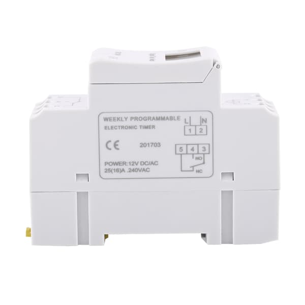 LCD-display Veckovis programmerbart elektroniskt relätid 16 PÅ och AV Timer (AC/DC12V)